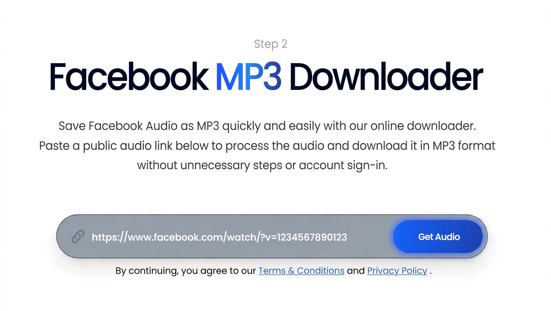 Copy Facebook video link for MP3 conversion