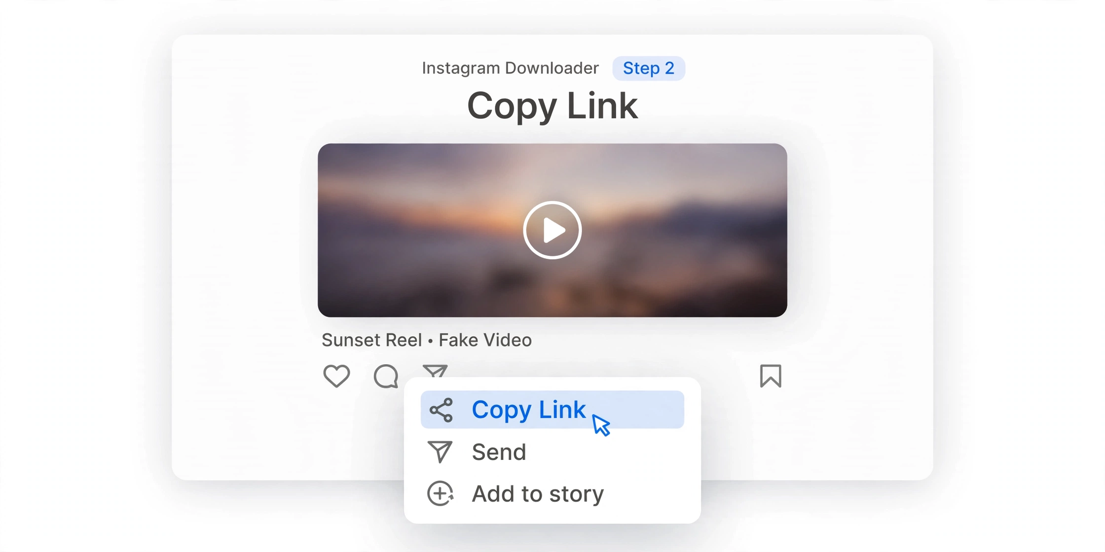 Copy Instagram link from the share menu