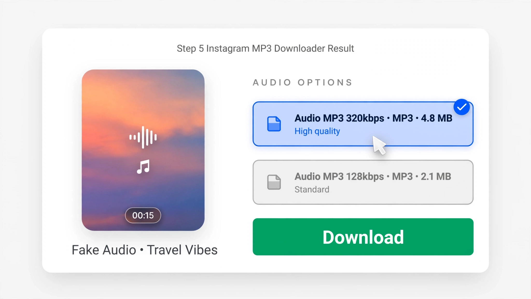 Download and save Instagram audio as MP3