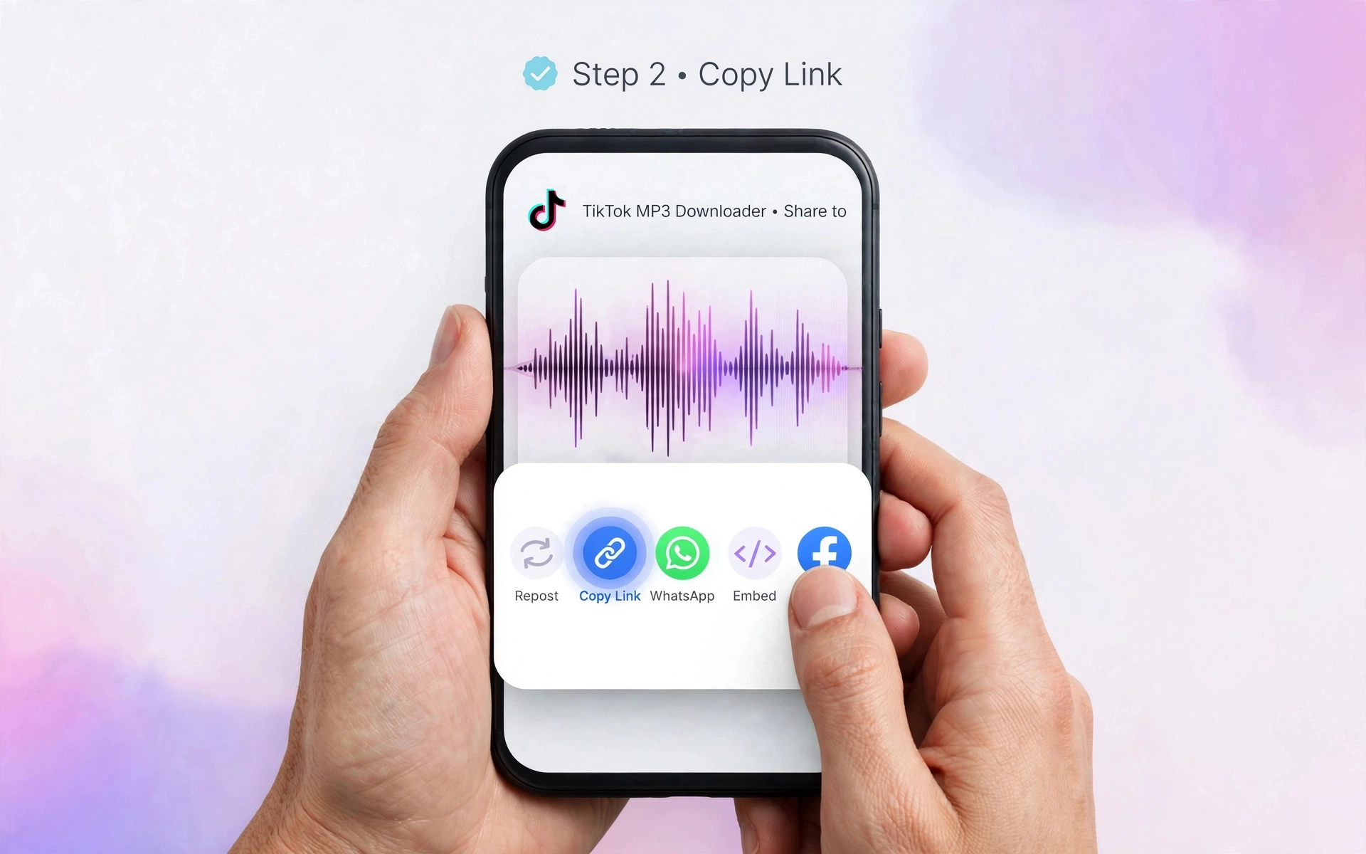 Copy TikTok video link for audio downloader