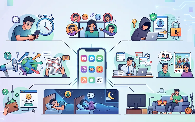 Disadvantages of social media and its negative effects